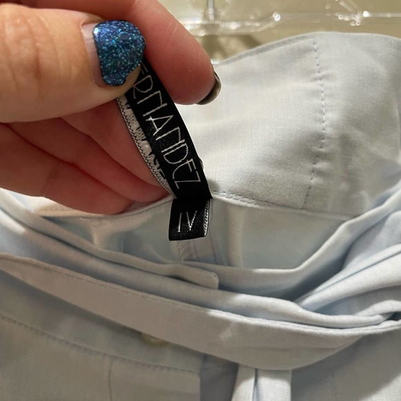 Lisa Marie Fernandez Button Up Midi Skirt Blue Size 10 - Picture 7 of 8